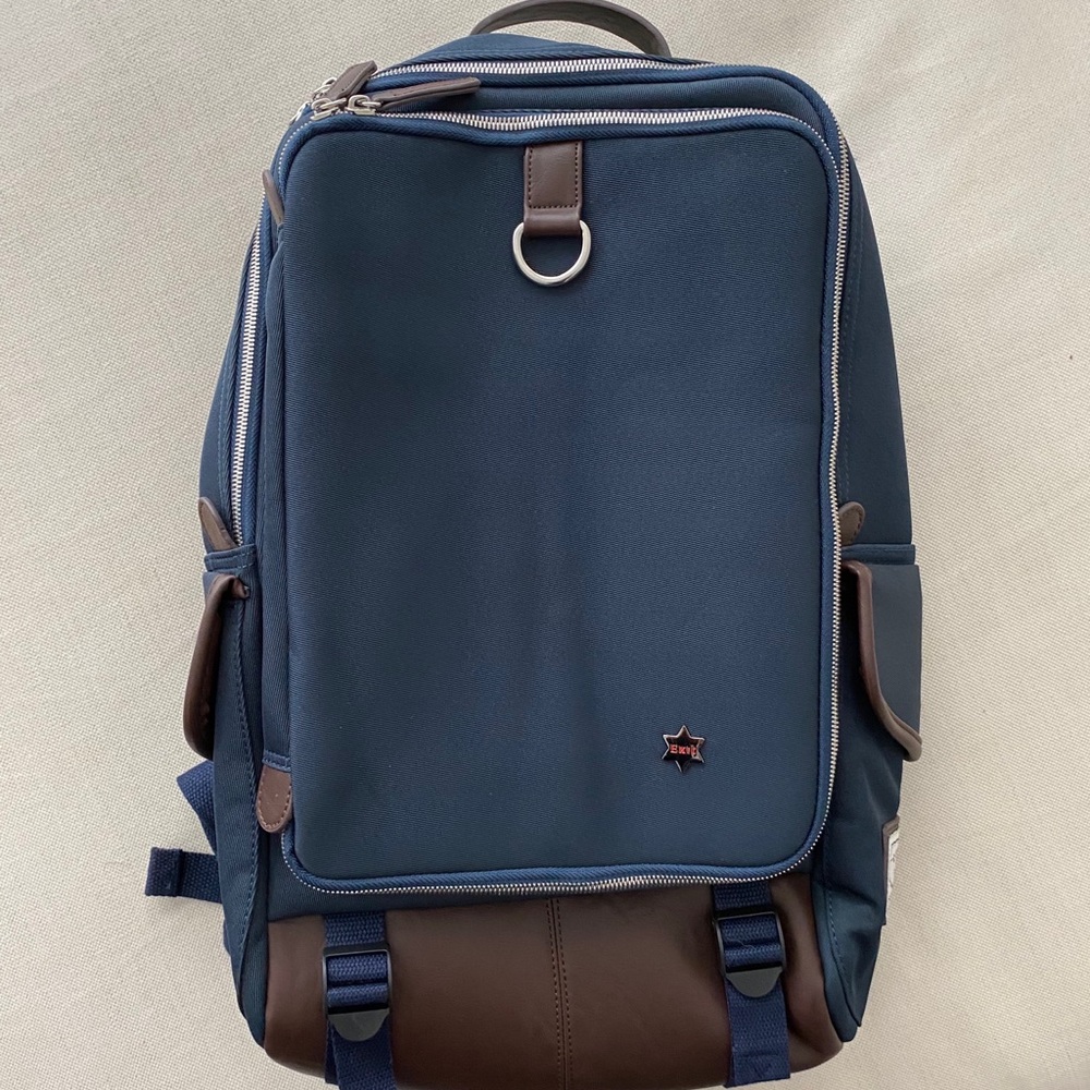 Canvas & faux leather backpack